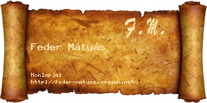Feder Mátyás névjegykártya